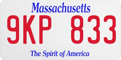 MA license plate 9KP833