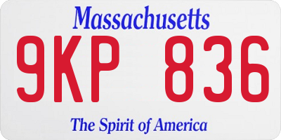 MA license plate 9KP836