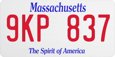 MA license plate 9KP837