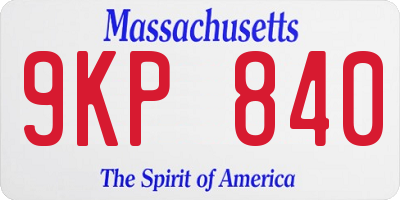 MA license plate 9KP840