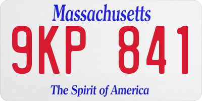 MA license plate 9KP841