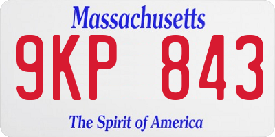 MA license plate 9KP843