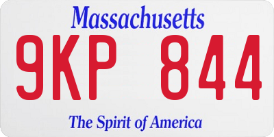 MA license plate 9KP844