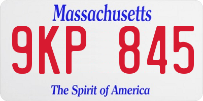 MA license plate 9KP845