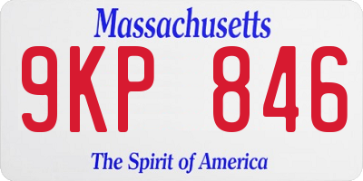 MA license plate 9KP846