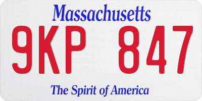 MA license plate 9KP847