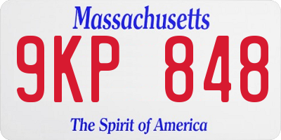 MA license plate 9KP848