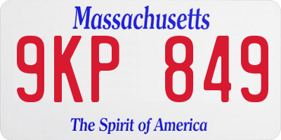 MA license plate 9KP849