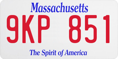 MA license plate 9KP851