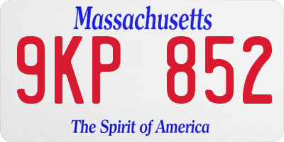 MA license plate 9KP852