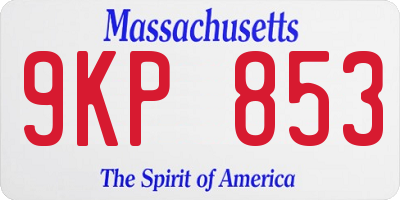MA license plate 9KP853