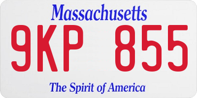 MA license plate 9KP855