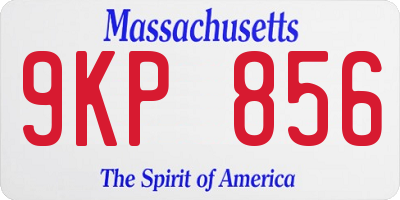 MA license plate 9KP856