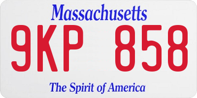 MA license plate 9KP858