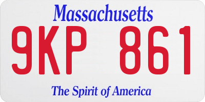 MA license plate 9KP861