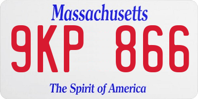 MA license plate 9KP866