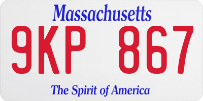 MA license plate 9KP867