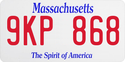 MA license plate 9KP868