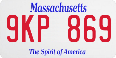 MA license plate 9KP869