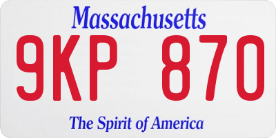 MA license plate 9KP870