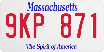 MA license plate 9KP871