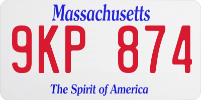 MA license plate 9KP874