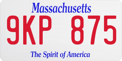 MA license plate 9KP875