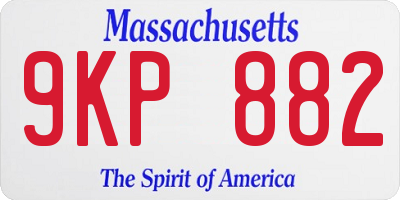 MA license plate 9KP882