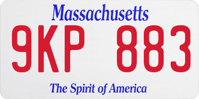 MA license plate 9KP883