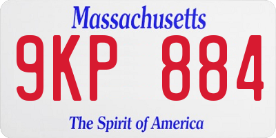 MA license plate 9KP884