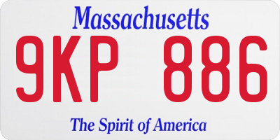 MA license plate 9KP886
