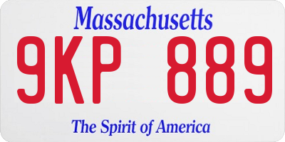MA license plate 9KP889