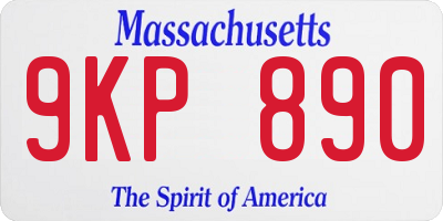 MA license plate 9KP890