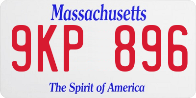 MA license plate 9KP896