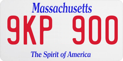 MA license plate 9KP900