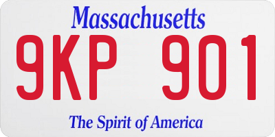 MA license plate 9KP901