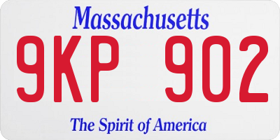 MA license plate 9KP902