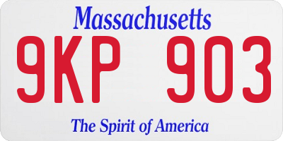 MA license plate 9KP903
