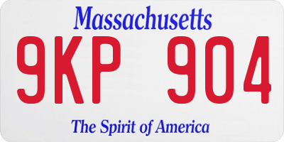 MA license plate 9KP904