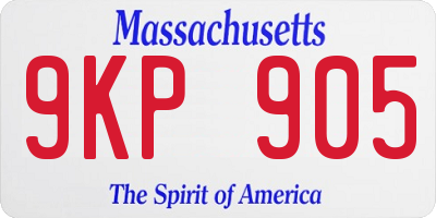 MA license plate 9KP905