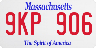 MA license plate 9KP906