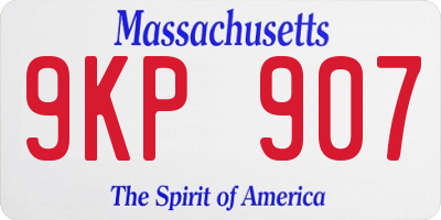 MA license plate 9KP907