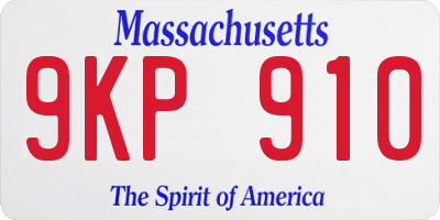 MA license plate 9KP910