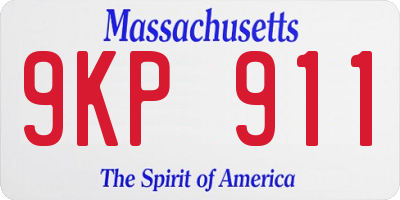 MA license plate 9KP911