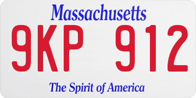 MA license plate 9KP912