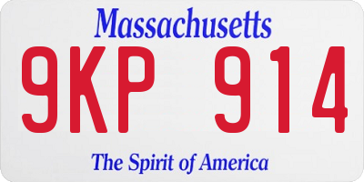 MA license plate 9KP914