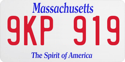 MA license plate 9KP919