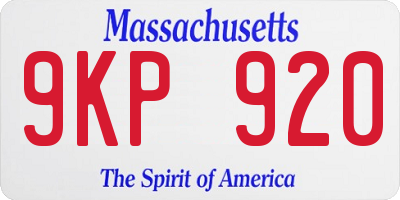 MA license plate 9KP920