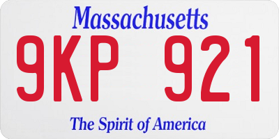 MA license plate 9KP921