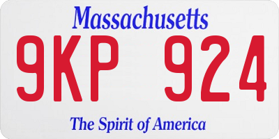 MA license plate 9KP924